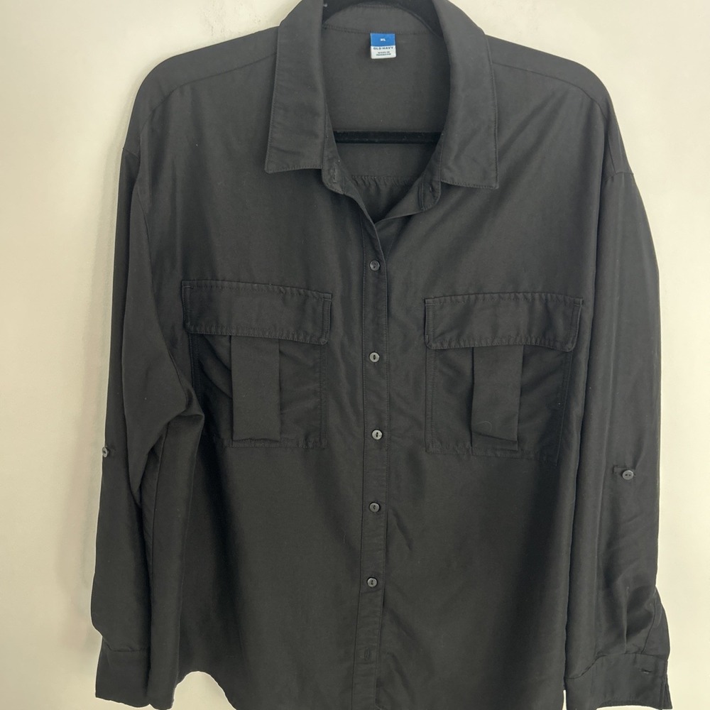 Old Navy Xl Women's Black Long Sleeve Blouse
